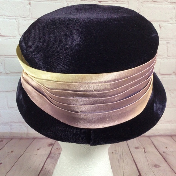 Vintage Purple Hat with Ombré Wrap and Rhinestone Accent - Picture 5 of 10